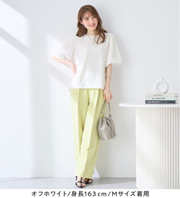 alotta（アロッタ）の「袖異素材バルーンＴシャツ（カットソー）」｜詳細画像