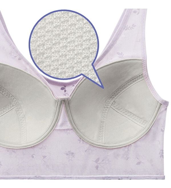 LAVIENNE（ラヴィエンヌ）の「【３色組】さらっと軽やか！ひんやり涼感お花ブラ（ブラジャー）」｜詳細画像