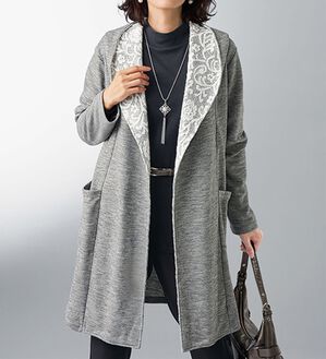 BELLUNA（ベルーナ）の「ボンディングレース素材カットソーフードジャケット（その他ジャケット）」｜詳細画像