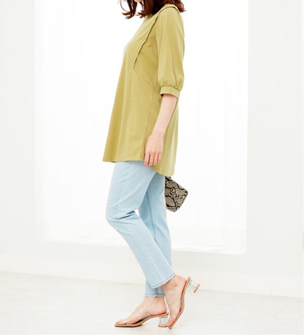 BELLUNA（ベルーナ）の「汗ジミ対策！ギャザー使いチュニック（チュニック）」｜詳細画像