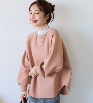 BELLUNA（ベルーナ）の「なめらかタッチ！もっちりん裾ラウンド短丈プルオーバー（カットソー）」