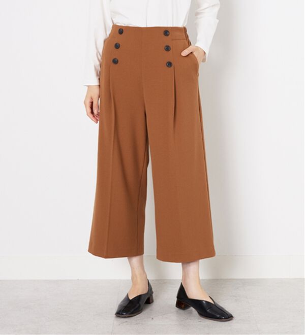 BELLUNA（ベルーナ）の「ストレッチ素材ボタン使いワイドパンツ（その他パンツ）」｜詳細画像