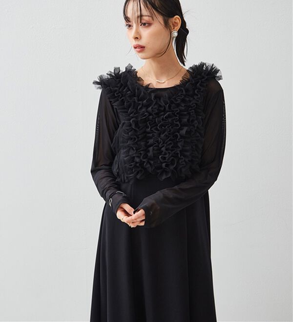 RANAN（ラナン）の「＜３点セット＞チュールフリルベストフレアワンピース（その他ワンピース）」｜詳細画像