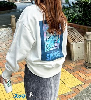 GeeRA（ジーラ）の「【スマーフ】コラボプリントスウェット（メンズカットソー）」｜グラフィックホワイト