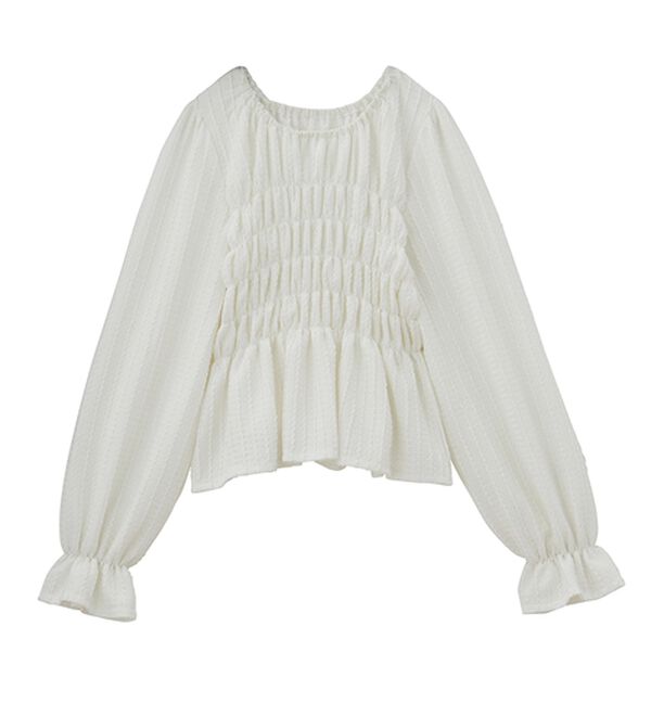 RANAN（ラナン）の「シャーリングカットブラウス（カットソー）」｜詳細画像