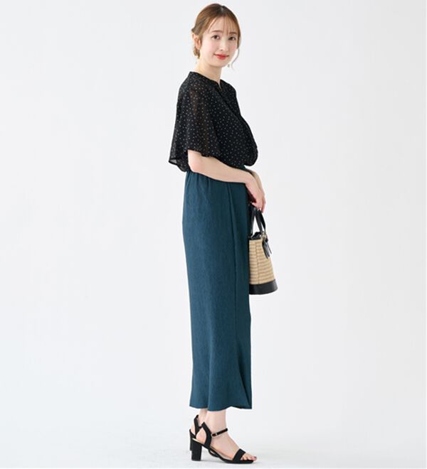 alotta（アロッタ）の「【セルフカット対応可】機能付き楊柳カットソーナロースカート（ロングスカート）」｜詳細画像