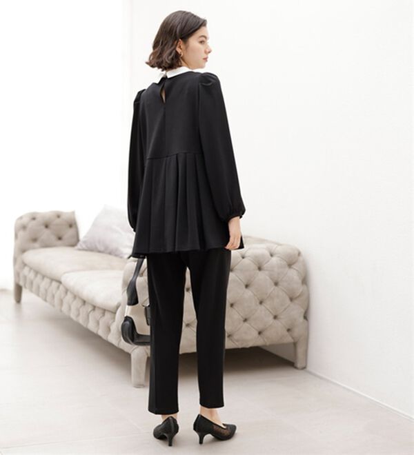 GeeRA（ジーラ）の「【２点セット】２ＷＡＹプリーツ切替ブラウスセットアップ（ブラウススーツ）」｜詳細画像