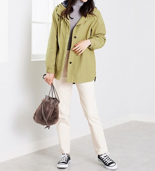 BELLUNA（ベルーナ）の「裏チェックプリントマウンテンパーカー（ハーフコート）」｜詳細画像