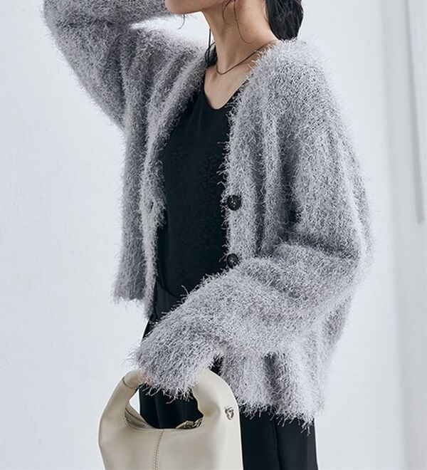 RANAN（ラナン）の「ラメシャギーショートカーデ（ニットカーディガン）」｜詳細画像