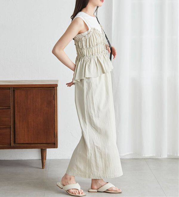 RANAN（ラナン）の「リボンギャザーペプラムナローワンピ（その他ワンピース）」｜詳細画像