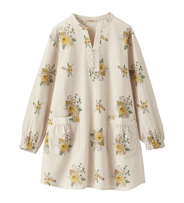 BELLUNA（ベルーナ）の「綿１００％平織りしっかり素材かっぽうチュニック（パジャマ・ルームウェア）」｜詳細画像