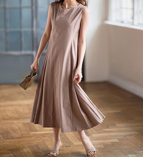 RANAN（ラナン）の「綿１００％フレアーロングワンピース（ロングワンピース）」｜詳細画像