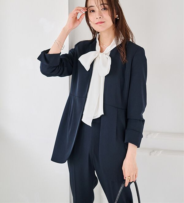 RANAN（ラナン）の「＜２点セット＞ラウンドヘムジャケットセットアップ（パンツスーツ）」｜詳細画像