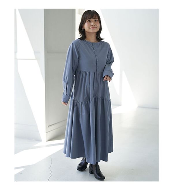 BELLUNA（ベルーナ）の「ウエストギャザーゆったりワンピース（その他ワンピース）」｜詳細画像