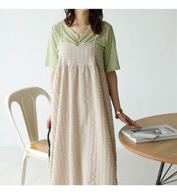 GeeRA（ジーラ）の「ぽこぽこエンボス素材キャミワンピース（その他ワンピース）」｜詳細画像