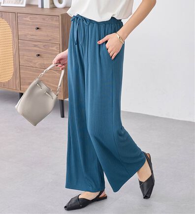 alotta（アロッタ）の「【選べる丈】のびのびストレッチリブワイドパンツ（クロップドパンツ）」