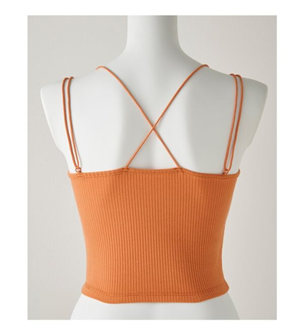 YU'NOW（ユナウ）の「カップ付クロップドバッククロスキャミソール（ブラトップ・カップ付きインナー）」｜詳細画像