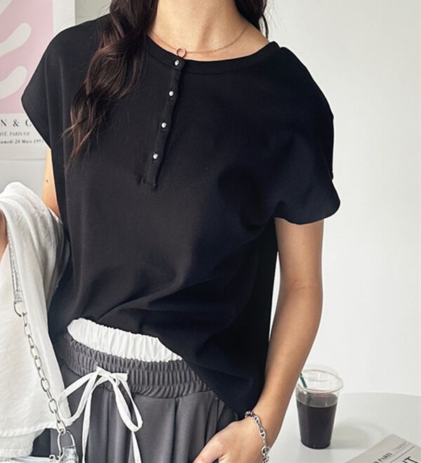 GeeRA（ジーラ）の「綿１００％前後２ＷＡＹシルケットフレンチスリーブカットソー（Tシャツ）」｜詳細画像