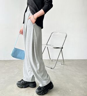 GeeRA（ジーラ）の「サイドタックイージースウェットパンツ（フルレングスパンツ）」｜杢グレー