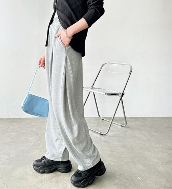 GeeRA（ジーラ）の「サイドタックイージースウェットパンツ（フルレングスパンツ）」｜杢グレー