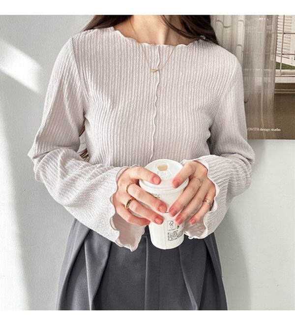 GeeRA（ジーラ）の「前後２ｗａｙフレアスリーブカットソー（カットソー）」｜詳細画像