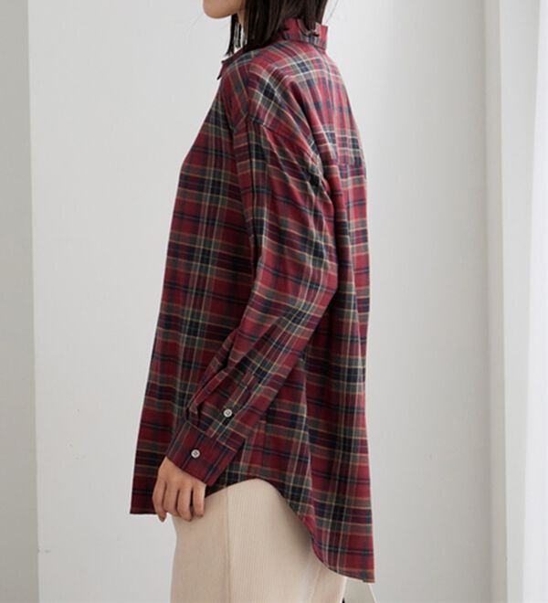 BELLUNA（ベルーナ）の「ゆったり快適チェック柄シャツチュニック（チュニック）」｜詳細画像