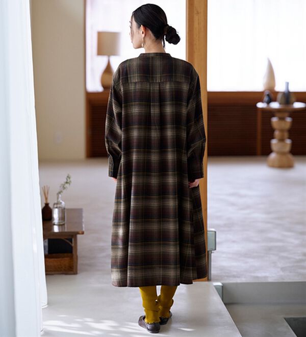 BELLUNA（ベルーナ）の「ウール調素材チェック柄ゆったりワンピース（その他ワンピース）」｜詳細画像