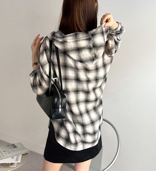 GeeRA（ジーラ）の「フード付きオーバーサイズシャツ（シャツ）」｜詳細画像