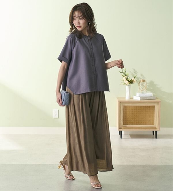 BELLUNA（ベルーナ）の「スカート見えシアーワイドスカーチョ（フルレングスパンツ）」｜詳細画像