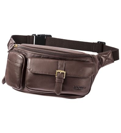 「＜スノビスト＞シープスキン使いの軽量ウエストバッグ（メンズボディバッグ・ウエストポーチ）」