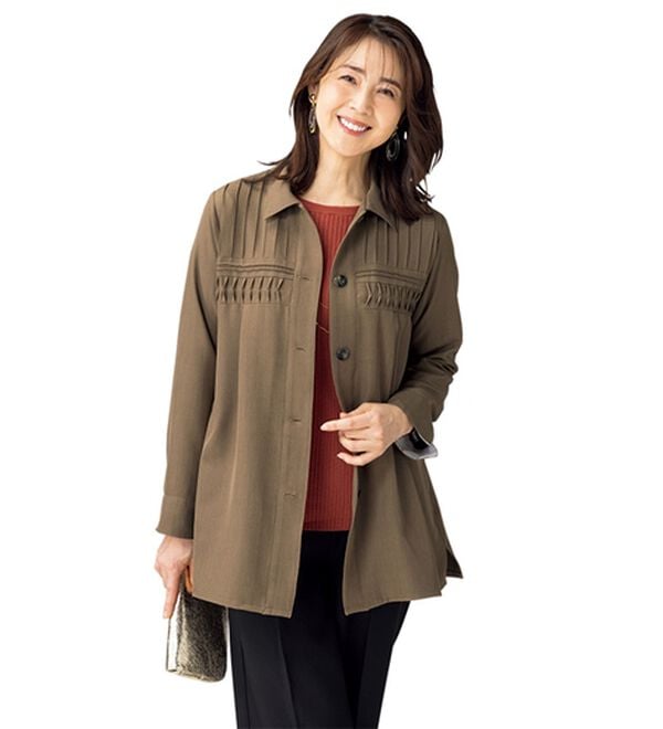 ルフラン（ルフラン）の「上品で軽やかタックジャケット＜カレガンス＞（その他ジャケット）」｜詳細画像