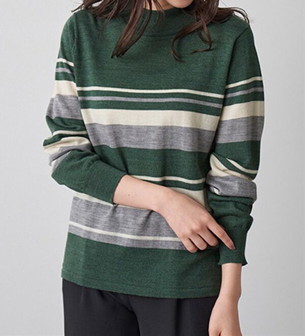 BELLUNA（ベルーナ）の「洗える！メリノウール１００％ハイネックセーター（ニット・セーター）」｜詳細画像