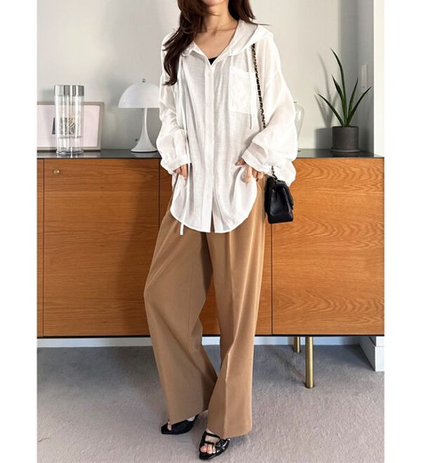 GeeRA（ジーラ）の「フード付きオーバーサイズシャツ（シャツ）」｜詳細画像