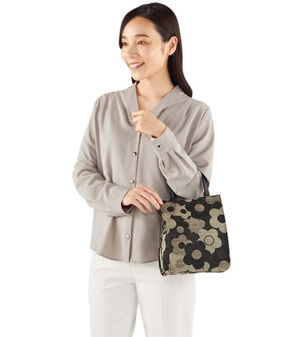 「尾州織　ジャカード手提げバッグ（ハンドバッグ）」｜詳細画像