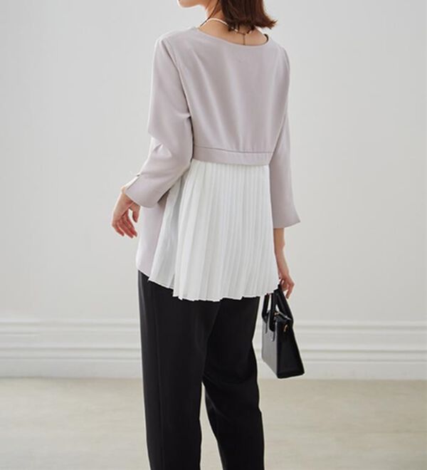 RANAN（ラナン）の「楽ちんキレイ見え！バックプリーツセットアップ（ブラウススーツ）」｜詳細画像