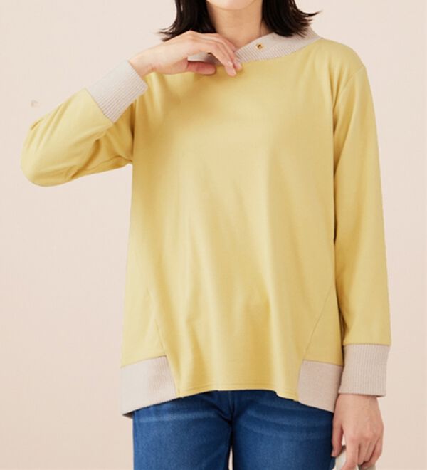 BELLUNA（ベルーナ）の「ワイドネックデザイン配色切替プルオーバー（カットソー）」｜詳細画像