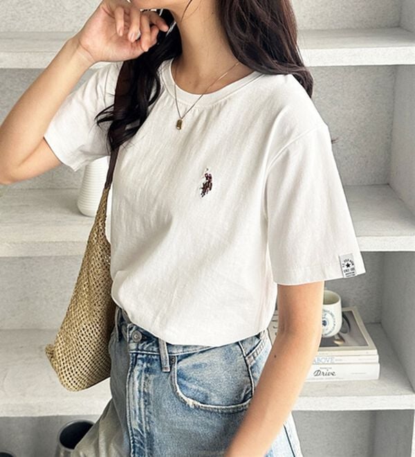 GeeRA（ジーラ）の「【ＵＳ．ＰＯＬＯ．ＡＳＳＮ】接触冷感ワンポイント刺繍Ｔシャツ（Tシャツ）」｜詳細画像