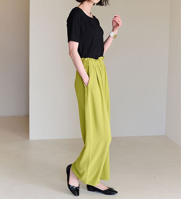 RANAN（ラナン）の「ひんやり！リラックスタックワイドパンツ（ワイドパンツ・ガウチョ）」｜詳細画像