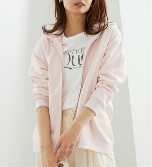 BELLUNA（ベルーナ）の「【快適Ｌａｂ．】とろみ素材裾タックパーカー（パーカー）」｜ベビーピンク