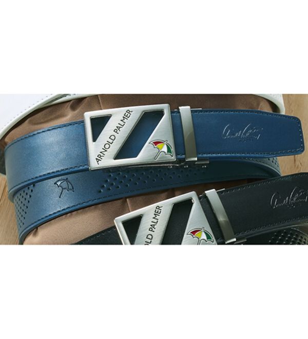 「＜アーノルド　パーマー＞パンチングメッシュベルト（メンズベルト）」｜ネイビー