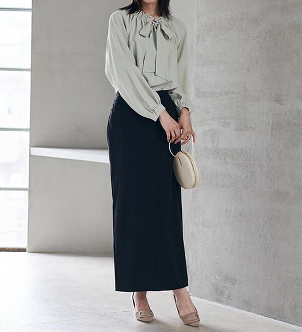 RANAN（ラナン）の「フリル衿ボウタイギャザーブラウス（ブラウス）」｜詳細画像