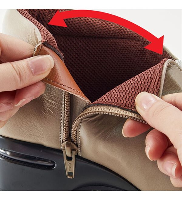 ルフラン（ルフラン）の「外反母趾対応　５Ｅ型押しコンビ　美脚ブーティ（ブーツ）」｜詳細画像