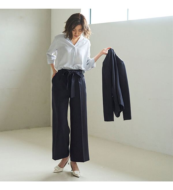 GeeRA（ジーラ）の「【2点セット】選べるボトム！洗えて型くずれしないパンツスーツセット（パンツスーツ）」｜詳細画像