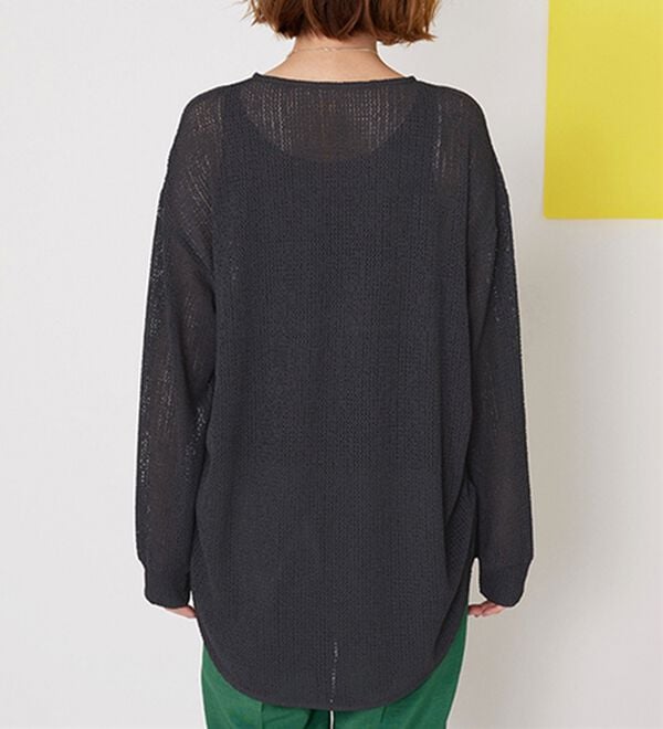 BELLUNA（ベルーナ）の「程よい透け感！メッシュ素材ドロスト使いチュニック（チュニック）」｜詳細画像