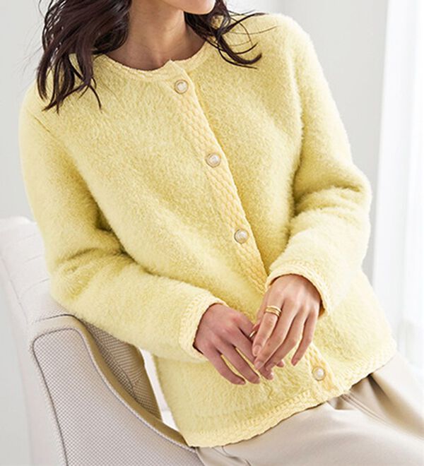 シャギーニット素材編地使いカーディガン - ベルーナ【公式】 