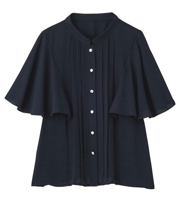 RANAN（ラナン）の「ひんやり！ピンタックフレアー袖ブラウス（ブラウス）」｜詳細画像