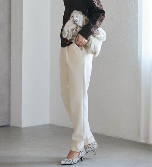 RANAN（ラナン）の「あったか！裏起毛美脚シルエットタックパンツ（フルレングスパンツ）」｜詳細画像