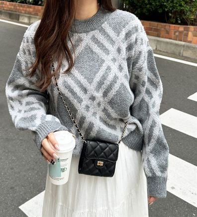 GeeRA（ジーラ）の「モヘアライクチェック柄ニットプルオーバー（ニット・セーター）」