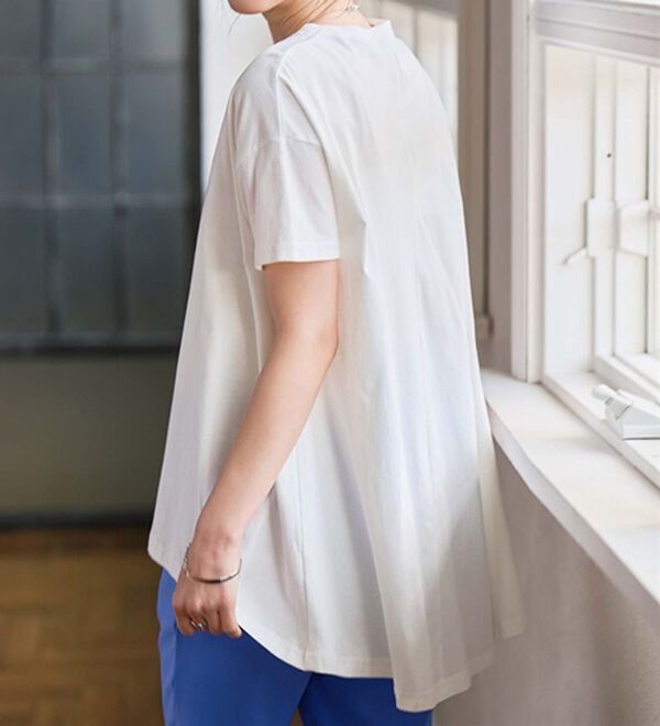 RANAN（ラナン）の「＜ＢＣ＞綿１００％ひんやりフレアーシルエットチュニック（カットソー）」｜詳細画像