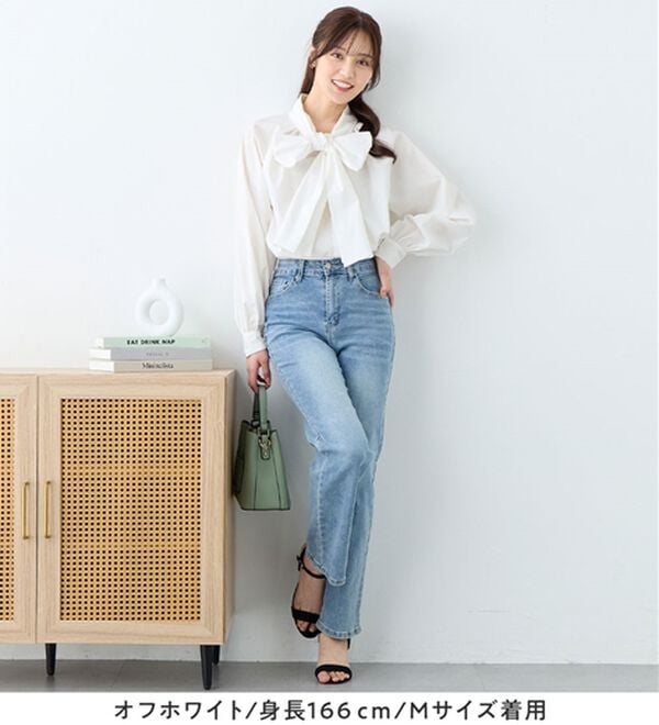 alotta（アロッタ）の「前後２ＷＡＹボウタイデザインシャツブラウス（ブラウス）」｜詳細画像